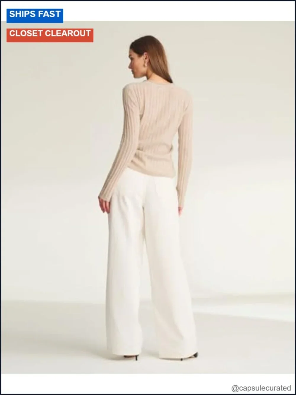 Lightweight Cashmere Ribbed Pullover Sweater